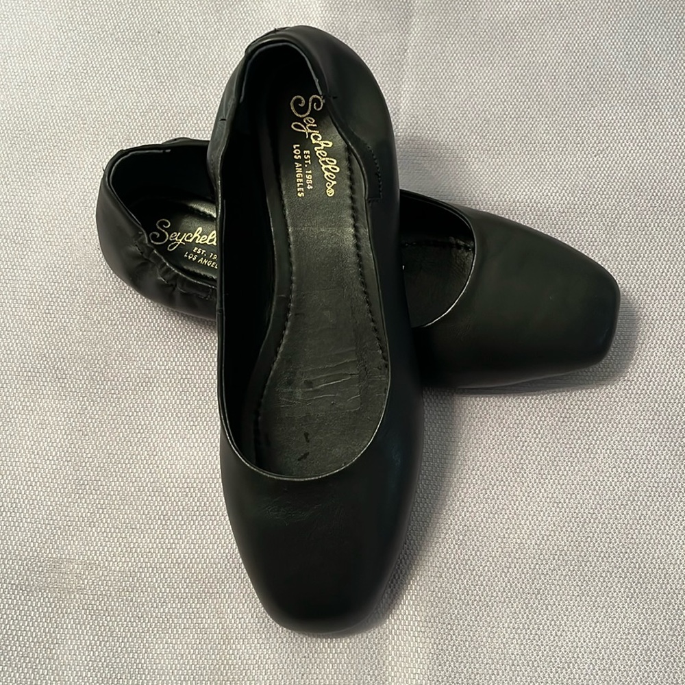 BNWT Seychelles Ballerina flats. Ladies size 9. Black leather.